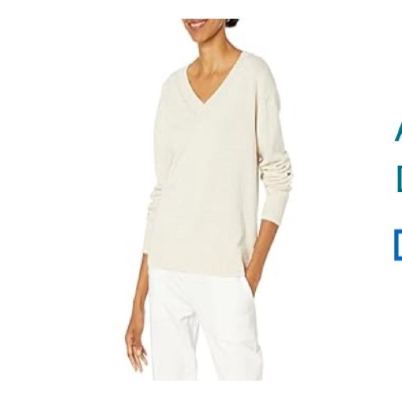 V neck cotton sweater - Picture 3 of 3